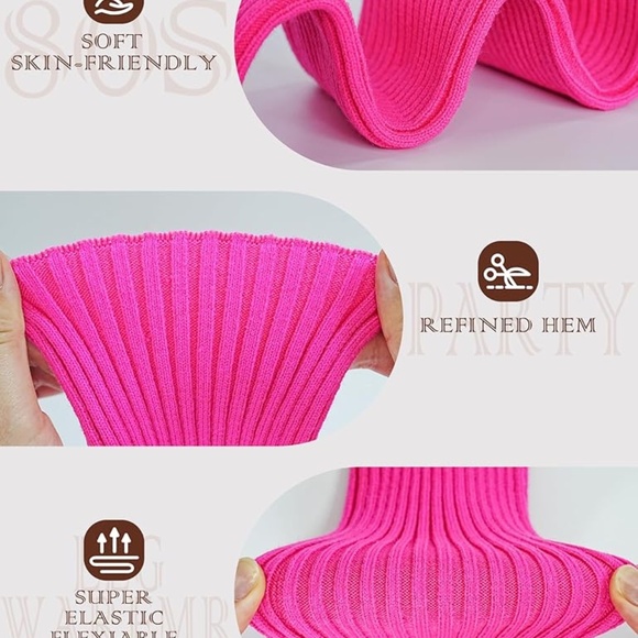 NWOT 80s Pink Accessories Women Lace Headband Earrings, Leg Covers, Bracelets - Picture 7 of 12